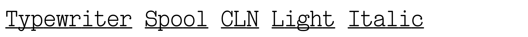 Typewriter Spool CLN Light Italic image